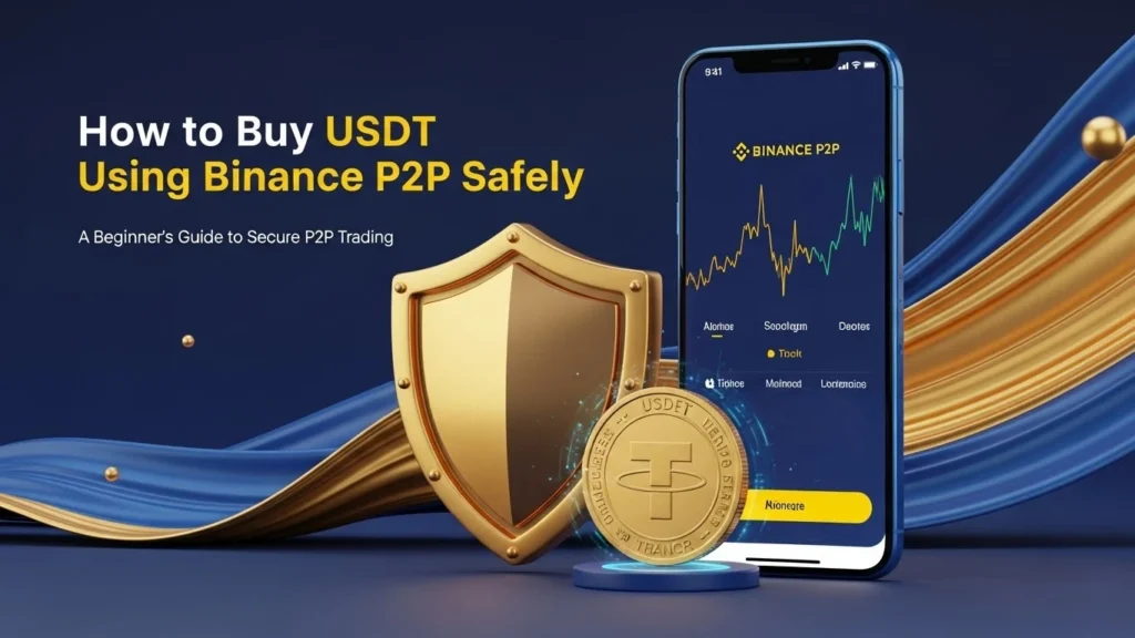 A side-by-side comparison showing a safe trade using Binance in-app chat versus an unsafe trade moving to WhatsApp.