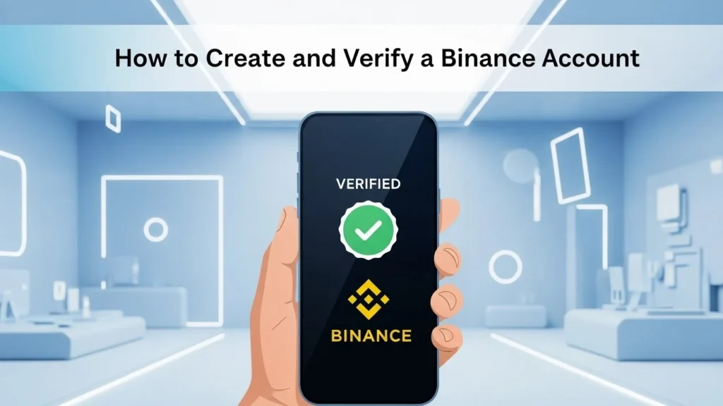 How to create and verify a Binance account showing verified badge on mobile phone