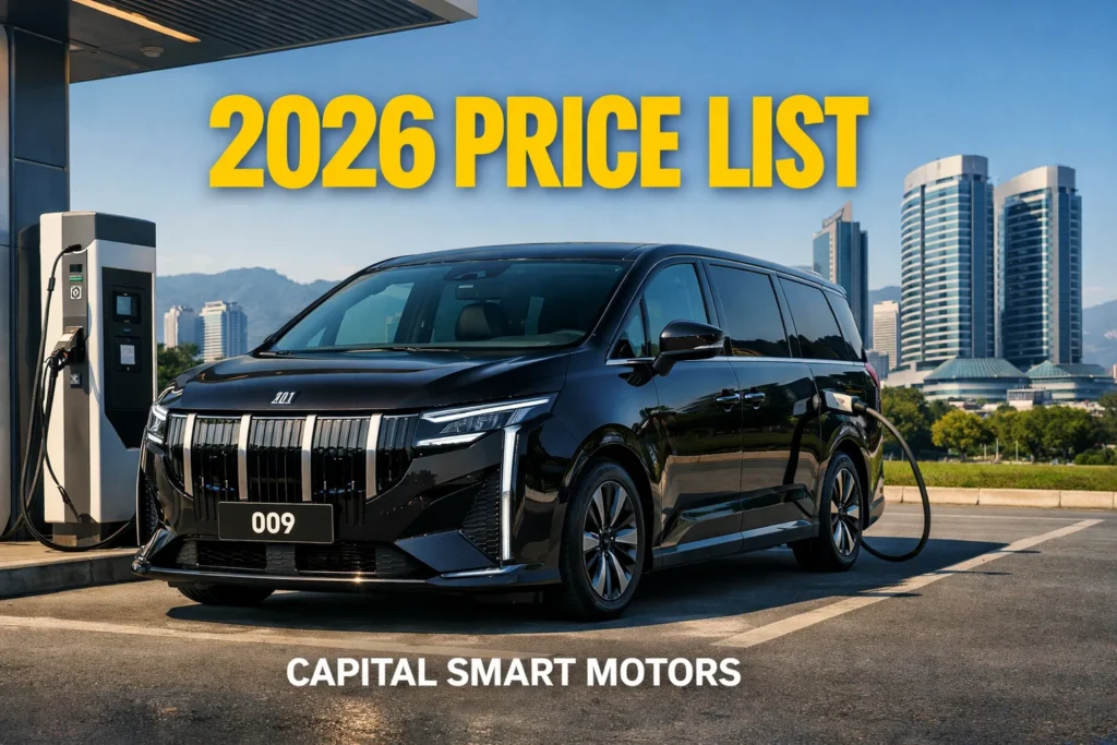 Capital Smart Motors Pakistan 2026 price list and Zeekr 009 luxury electric car charging in Islamabad.