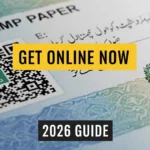 A high-quality E stamp paper with a secure QR code and official government of Pakistan seal for property verification.