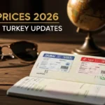 Latest Visa Price in Pakistan 2026 showing stickers for Dubai, Turkey and Italy on a Pakistani passport
