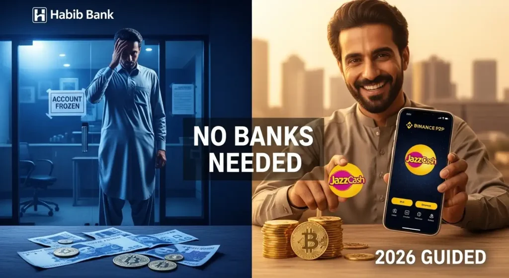 Which bank allows cryptocurrency in Pakistan 2026 complete guide showing P2P methods with JazzCash and Easypaisa"